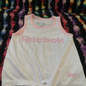 Reebok Kids White and Pink Tank Top
